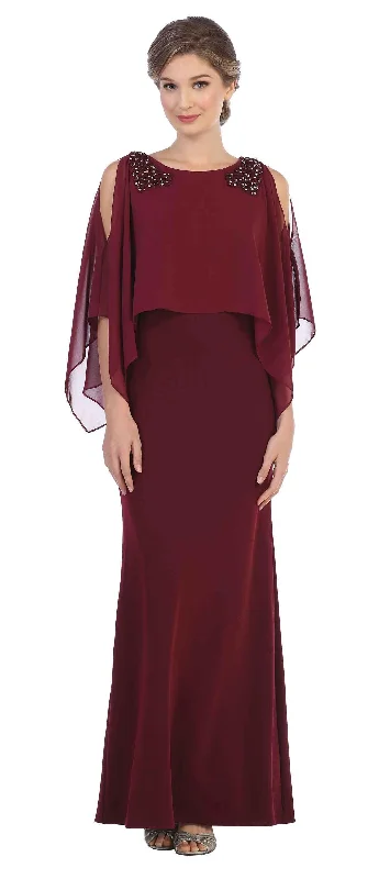 Your Shopping Wish, Our Discount Command!Long Formal Cape Mother of the Bride Chiffon Dress Your Shopping Wish, Our Discount Command!Long Formal Cape Mother of the Bride Chiffon Dress