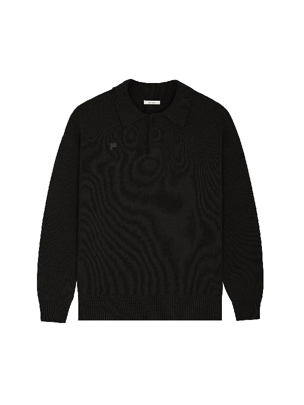 Hurry, Sale Ends Soon!Womens DNA Recycled Cashmere Polo Sweater—black