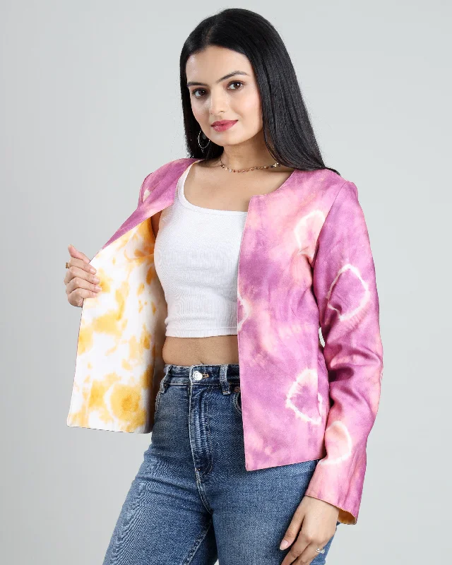 Your Shopping Wish, Our Discount Command!Duo Style Tie And Dye Reversible Women's Jacket