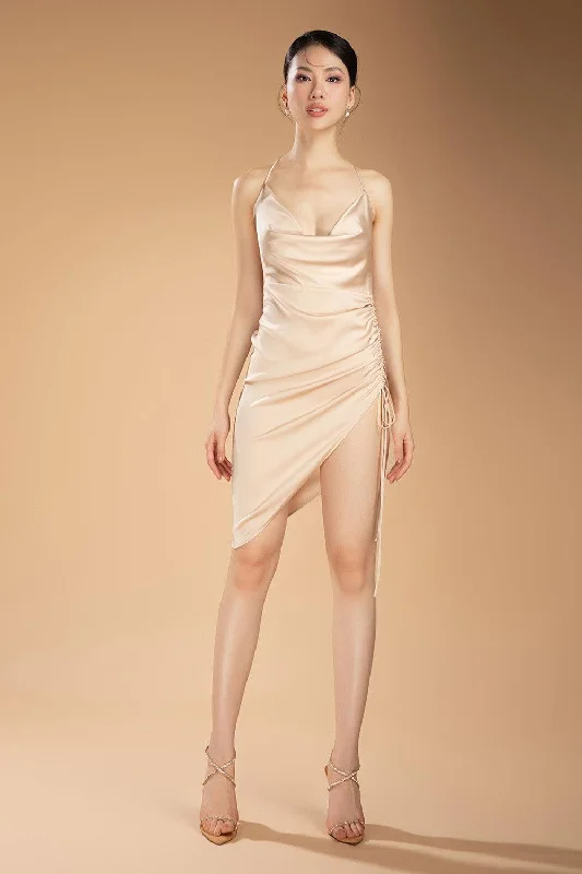 Save More Than Ever!Greyson Bodycon Asymmetric Silk Blend Knee-length Dress