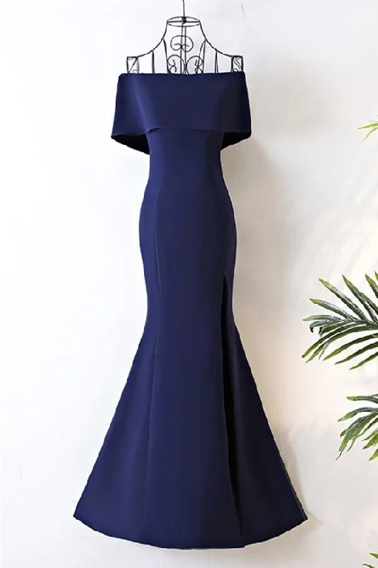 Get More, Spend Less – Shop Now!Long Navy Blue Satin Mermaid Forma/Prom Dress Off The Shoulder PG613 Get More, Spend Less – Shop Now!Long Navy Blue Satin Mermaid Forma/Prom Dress Off The Shoulder PG613