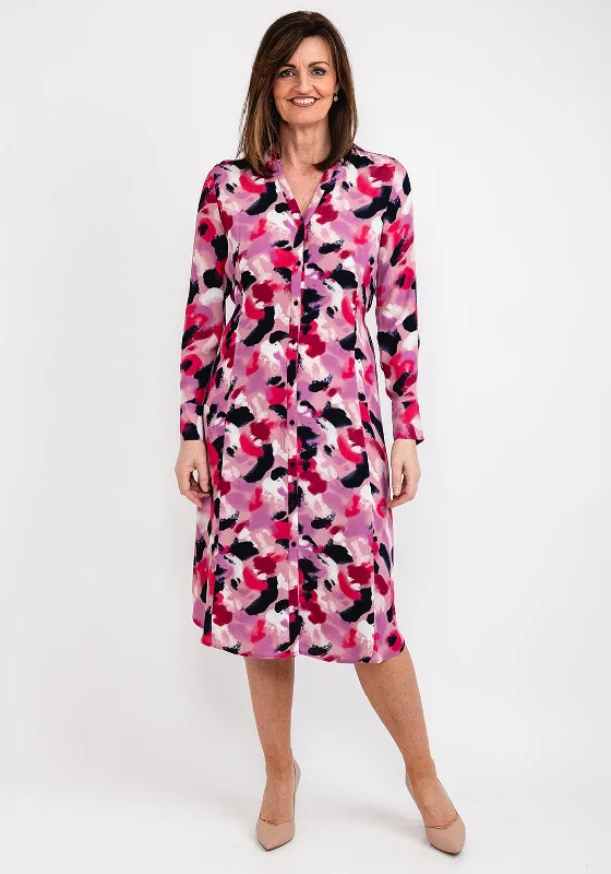 Unbeatable Prices!Sandwich Leopard Print Shirt Dress, Pink Multi