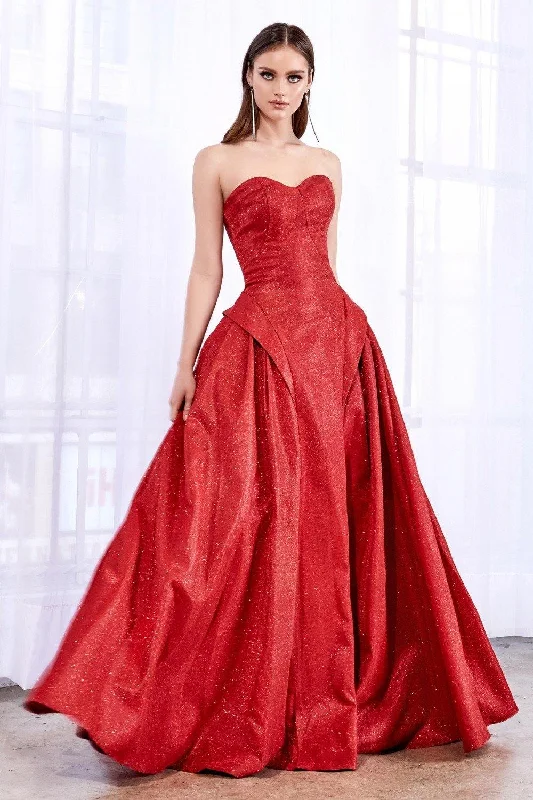 Stock Up and Save!Andrea & Leo A0709 Strapless Red Ball Gown