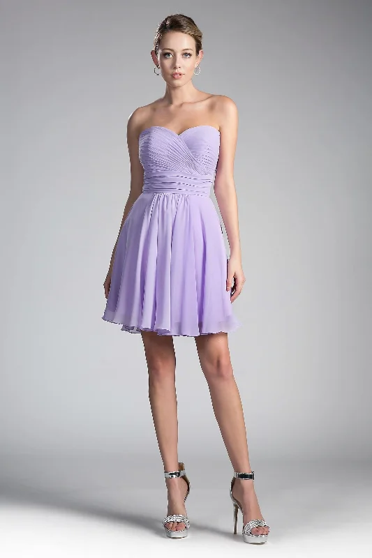 Flash Sale – Act Fast!Cinderella Divine CJ216S Bridesmaids Short Strapless Chiffon Prom Dress