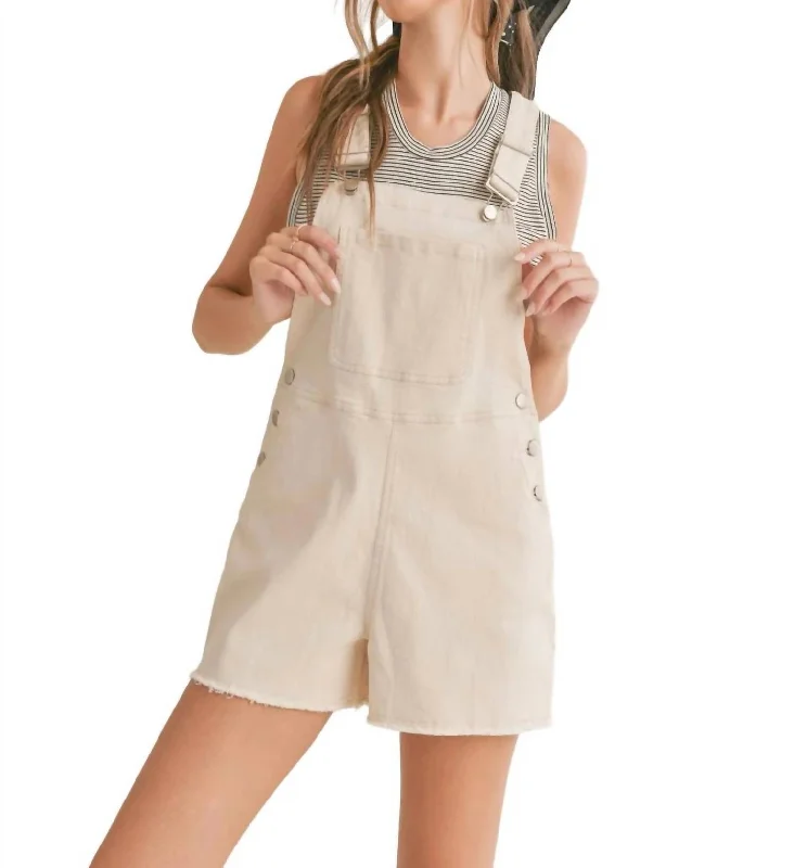 Unlock Huge Savings Now!Clear Eyes Denim Overalls In Cream
