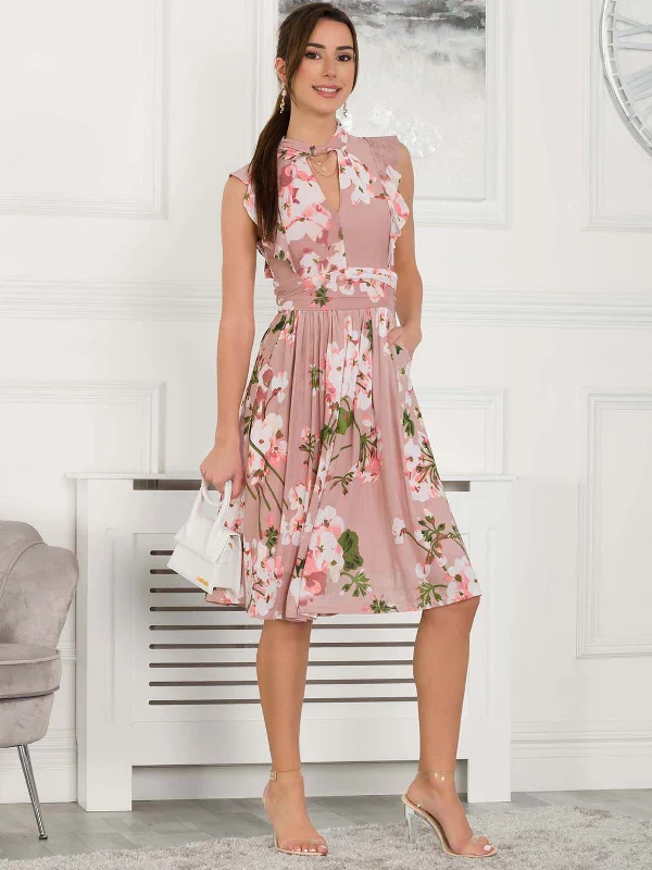 Score Huge Discounts Today!Emily Mesh Dress, Pink Floral