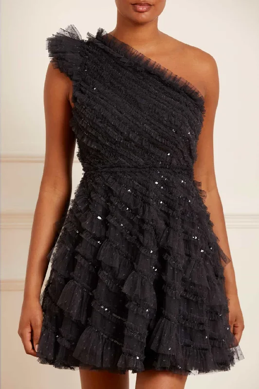 Don’t Wait – Deals Won’t Last!Spiral Sequin One-Shoulder Micro Mini Dress