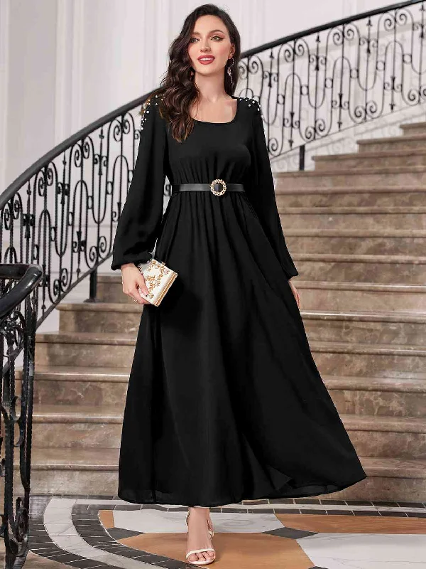 Flash Sale – Act Fast!Square Neck Balloon Sleeve Dress