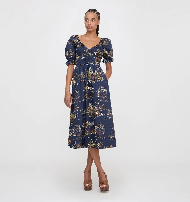 Exclusive Deals Just for You!The Ophelia Dress - Navy Equestrian Toile