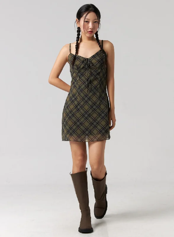 Your Wallet Will Thank You!Checkered Camisole Mini Dress CG321