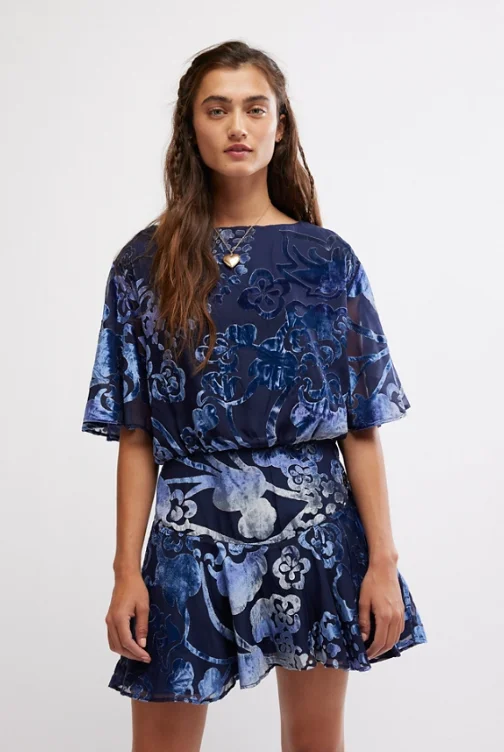 Instant Savings Await!Free People Manuka Burnout Velvet Mini Dress