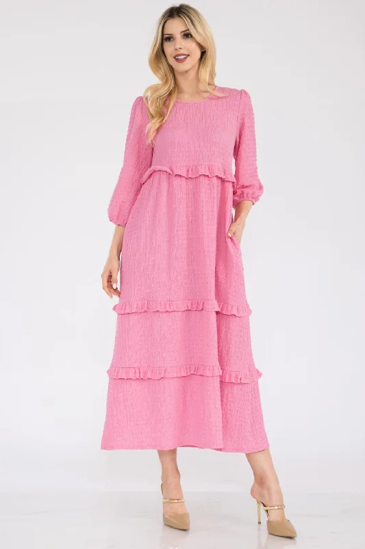 Every Deal is a Steal!Full Size Tiered-Ruffle Midi Dress