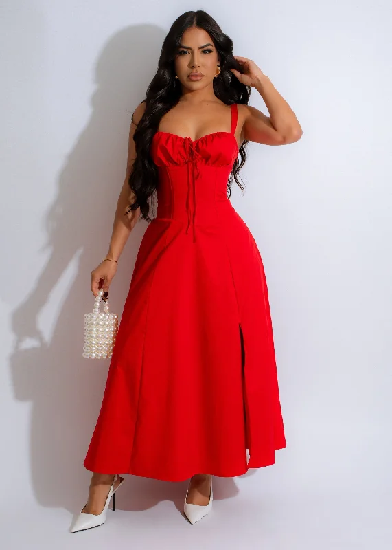 Your Favorite Sale is Back!Scarlet Corset Midi Dress Red
