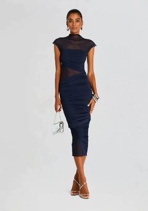 Huge Savings – Act Now!Tabitha Mesh Ruched Midi Dress